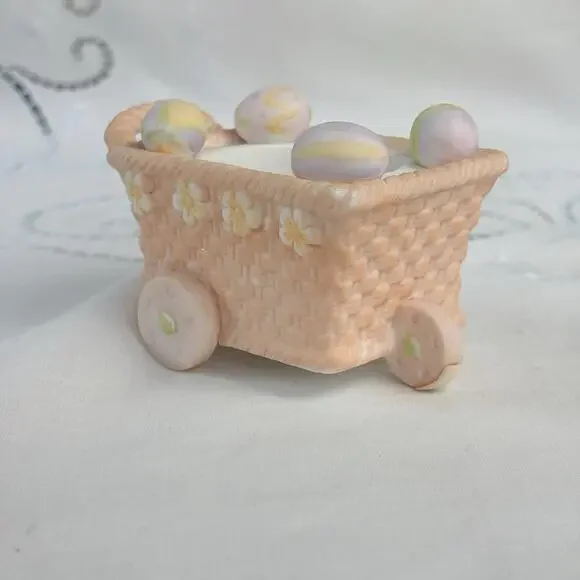 PartyLite Wagon Only Bertie & Bea Easter Bunny Rabbit Candle Holder P7329 In Box - Picture 13 of 13